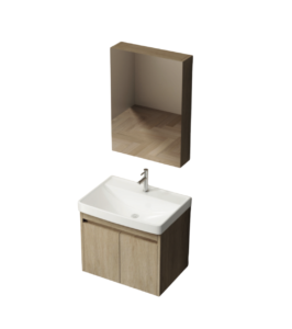 SUMO SVC-03 waterproof PVC vanity cabinet with basin in Light Oak