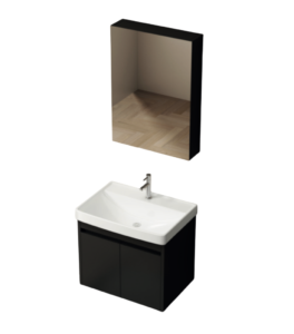 SUMO SVC-08 waterproof PVC vanity cabinet with basin in Black