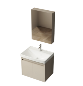 SUMO SVC-09 waterproof PVC vanity cabinet with basin in Beige