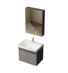 SUMO SVC-10 waterproof PVC vanity cabinet with basin in Matte Grey