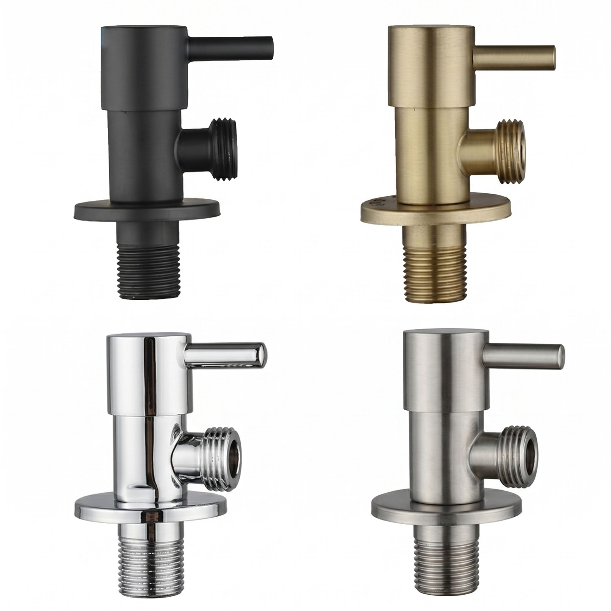 SUMO AV-01 angle valve in Black, Matte Gold, Chrome and Brushed Nickel SUMO AV-01 angle valve in Black, Matte Gold, Chrome and Brushed Nickel